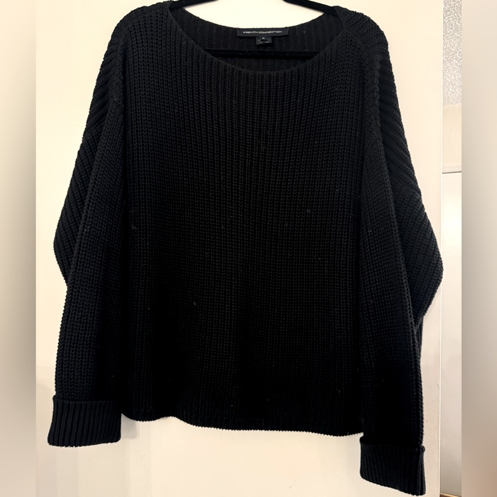 French Connection Scoop Neck Black Sweater. Size Medium.
